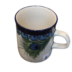 European Design Imports Inc. Polish Pottery Cappuccino Cup 4oz, Peacock