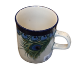 Polish Pottery Cappuccino Cup 4oz, Peacock | Polish Pottery