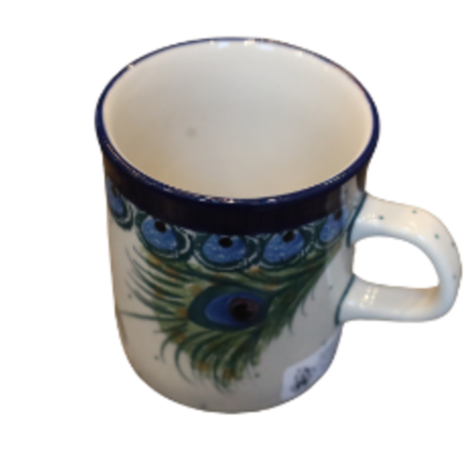 Polish Pottery Cappuccino Cup 4oz, Peacock | Polish Pottery
