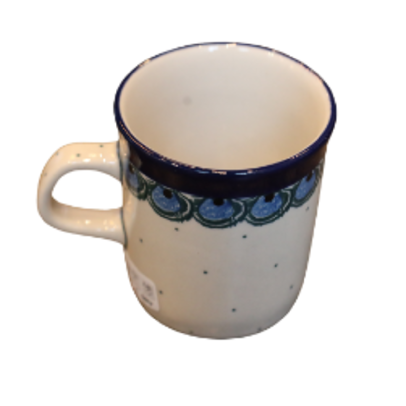 Polish Pottery Cappuccino Cup 4oz, Peacock | Polish Pottery