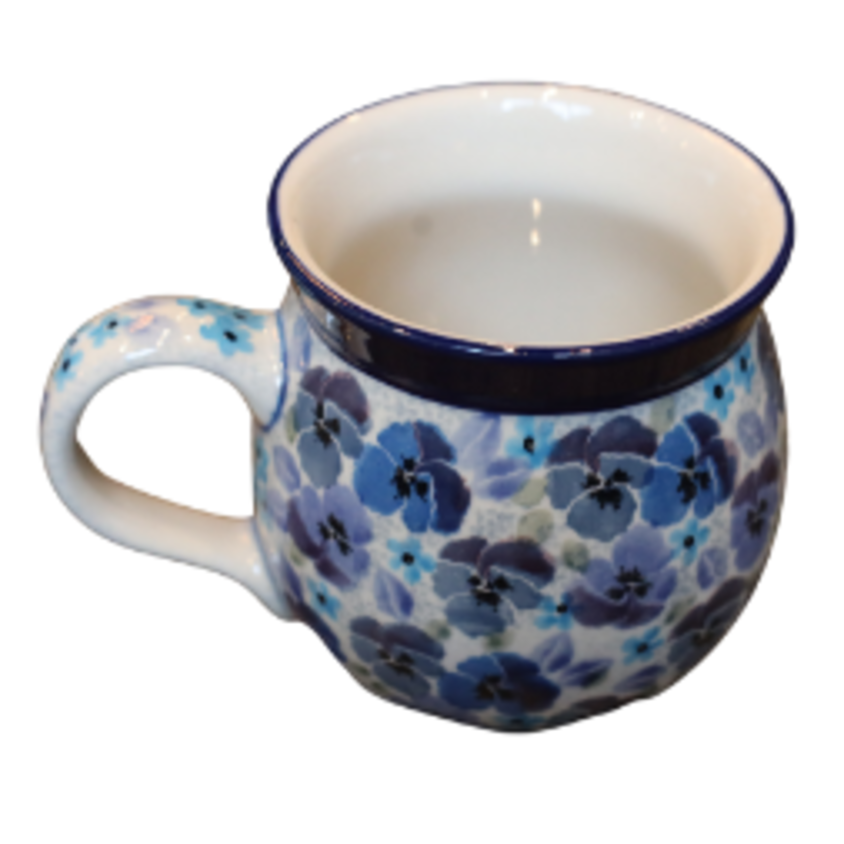 Polish Pottery Bubble Mug 12 oz UNIKAT, Blue Garden | Polish Pottery
