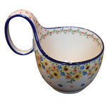 Polish Pottery Polish Soup Mug 12oz, Yellow Flowers | Polish Pottery