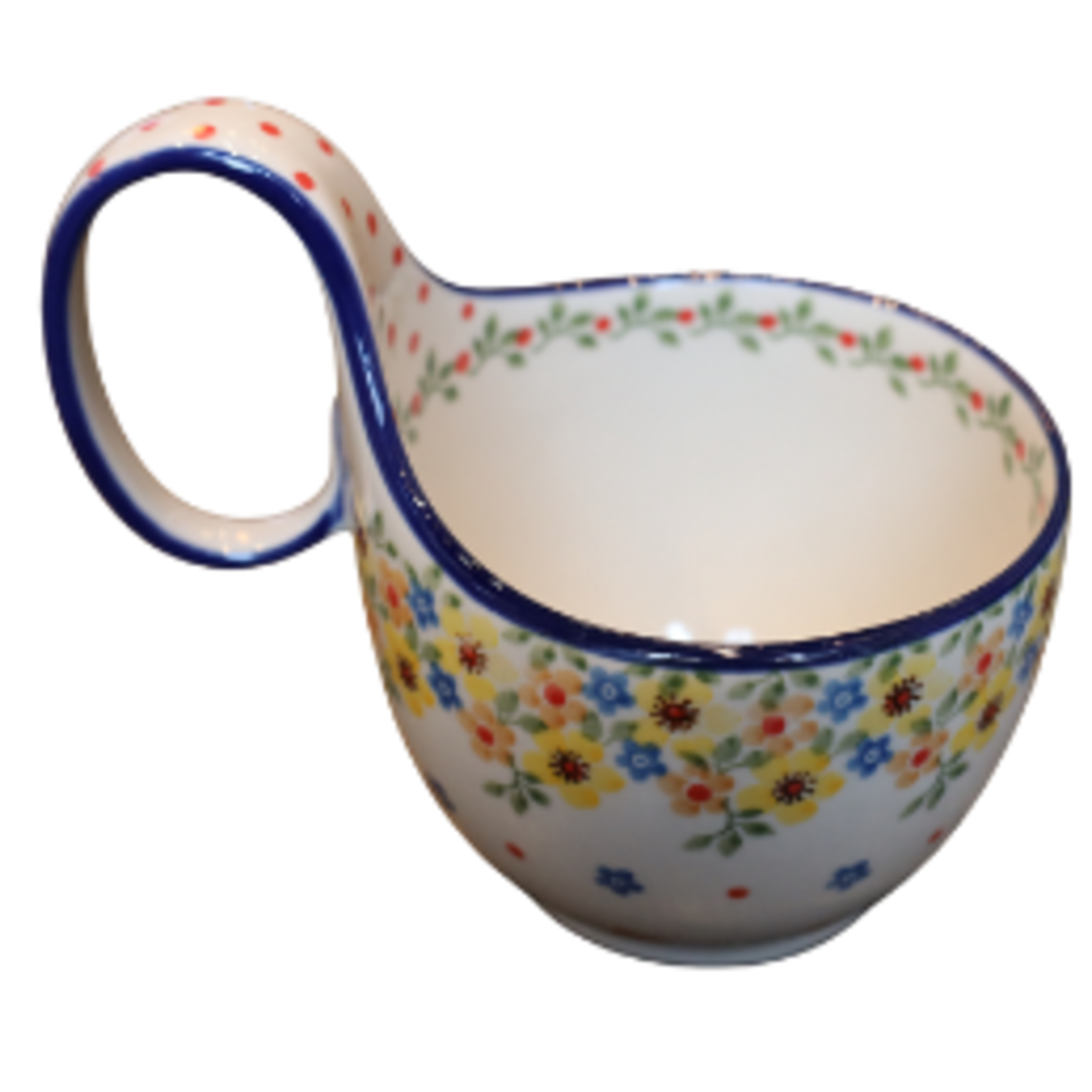 Polish Pottery Polish Soup Mug 12oz, Yellow Flowers | Polish Pottery