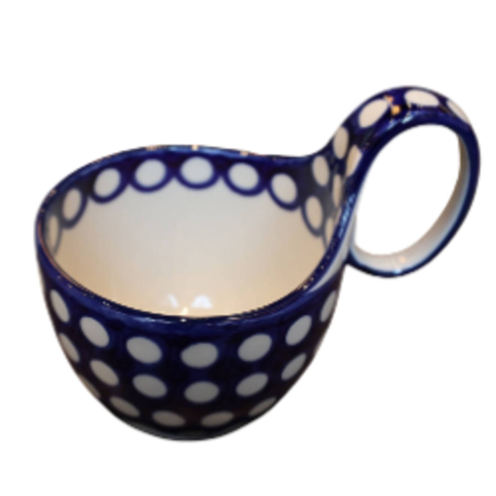 Polish Pottery Polish Soup Mug 12oz, White Dots | Polish Pottery