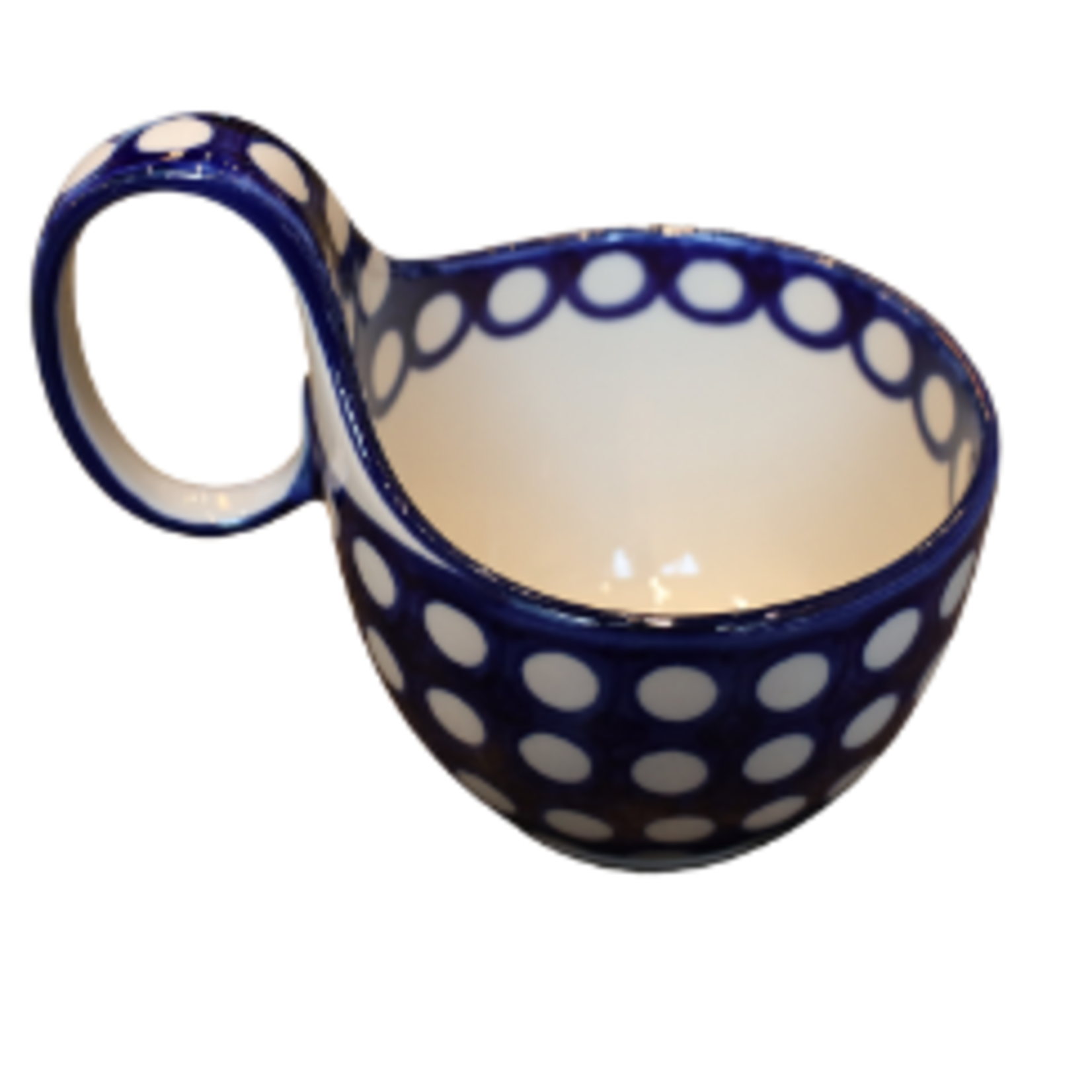 Polish Pottery Polish Soup Mug 12oz, White Dots | Polish Pottery