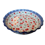 European Design Imports Inc. Polish Pottery Fluted Pie Dish, Cherries