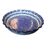 Polish Pottery Fluted Pie Dish, Swirls | Polish Pottery