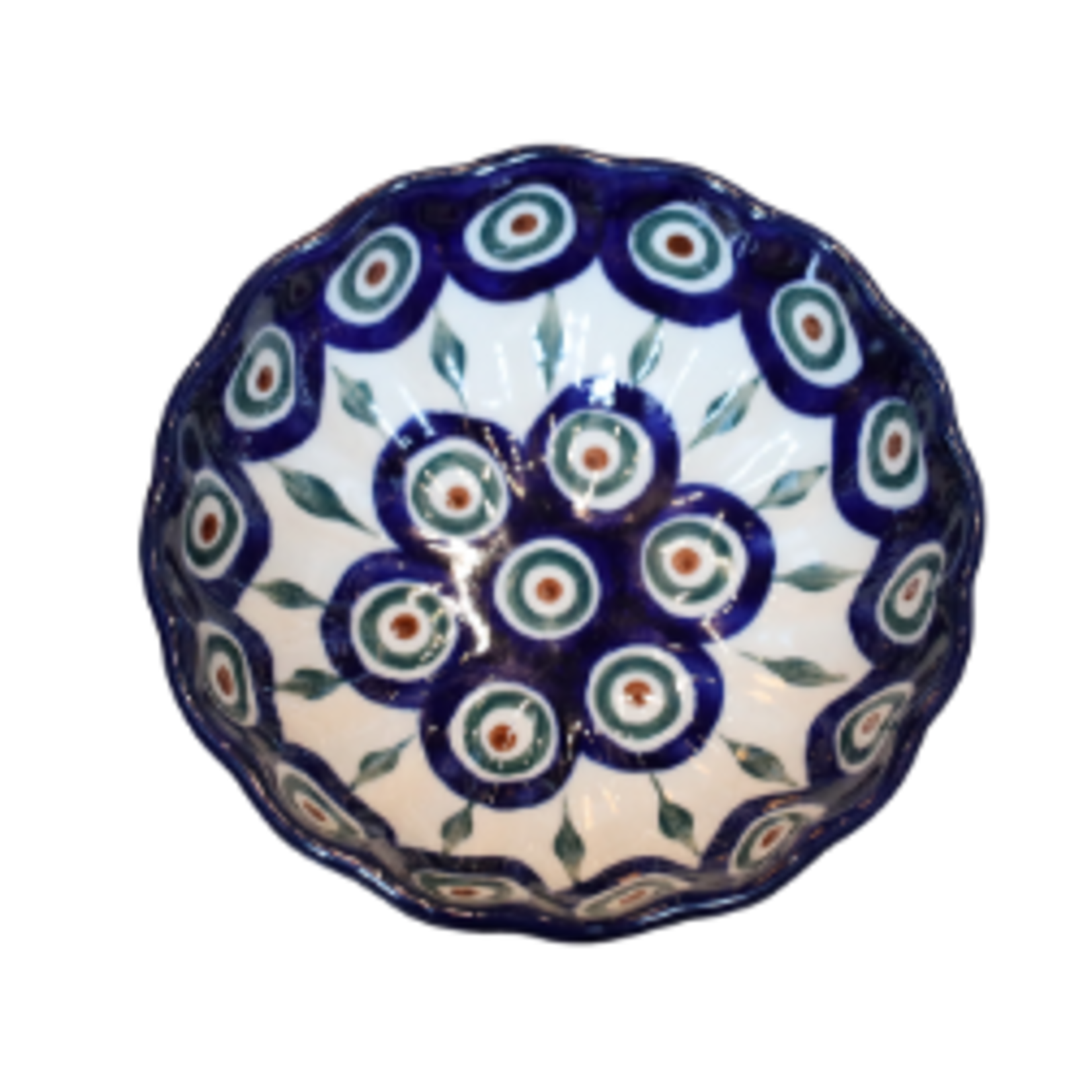 Polish Pottery Scalloped Bowl, 4.5" - UNIKAT, Eye | Polish Pottery