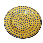 European Design Imports Inc. Polish Soup / Pasta Plate, Yellow w/ Blue Flowers