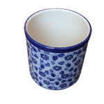 Polish Pottery Utensil Crock, Lg, Blue Flowers | Polish Pottery