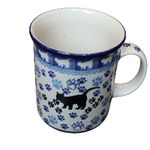 Polish Pottery Polish Straight Mug 14oz, Paws | Polish Pottery