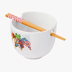 Silver Buffalo Marvel Retro Comics Ceramic Ramen Bowl with Chopsticks