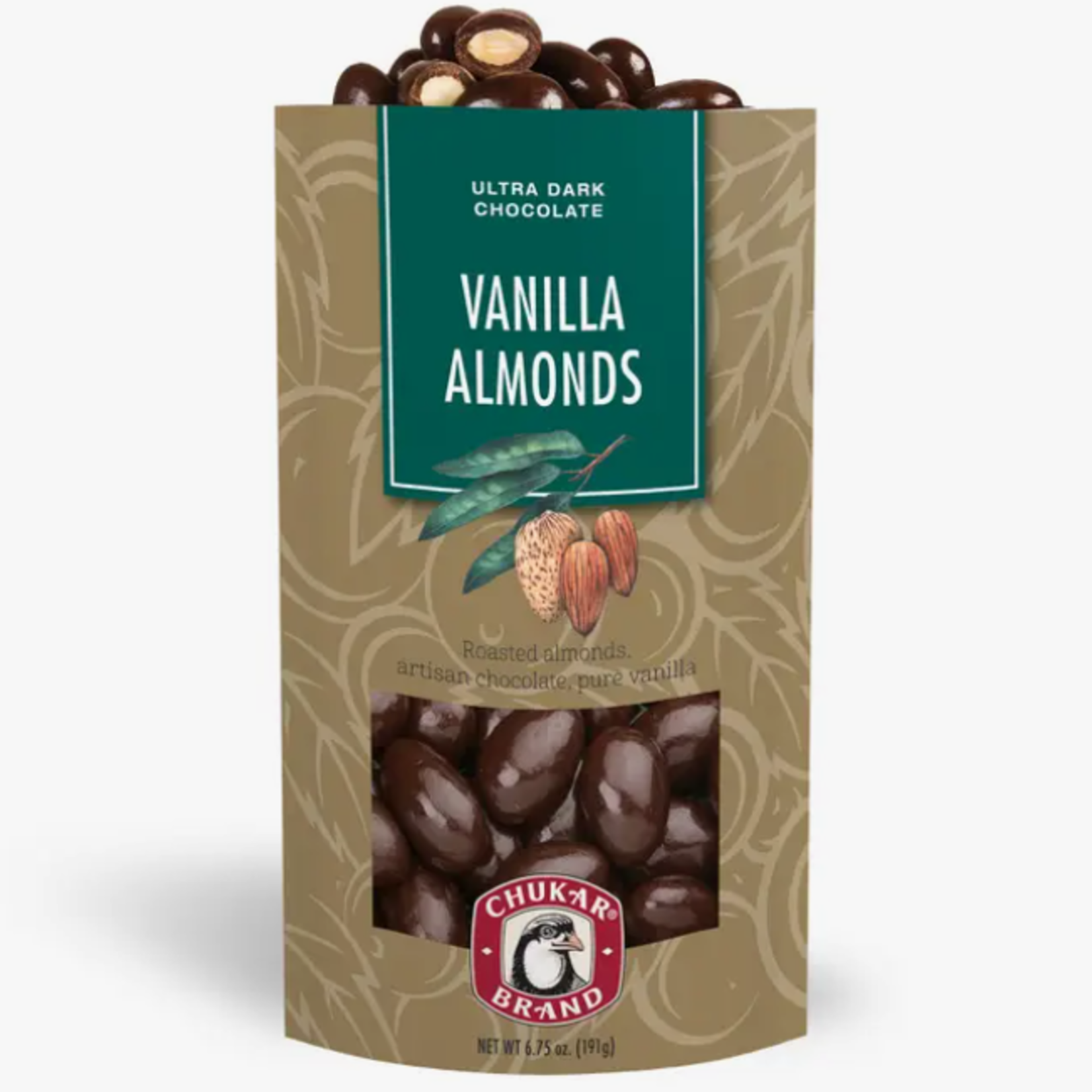Chukar Cherry Company 6.75 oz Vanilla Almonds - Ultra Dark Chocolate | Chukar Cherry Company