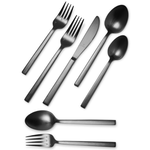 Fortessa. Arezzo Brushed Black 20pc Flatware Set