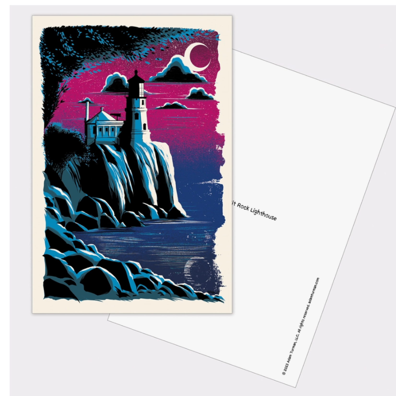 Adam Turman Artwork Post Card - Lighthouse Split Rock | Adam Turman Artwork