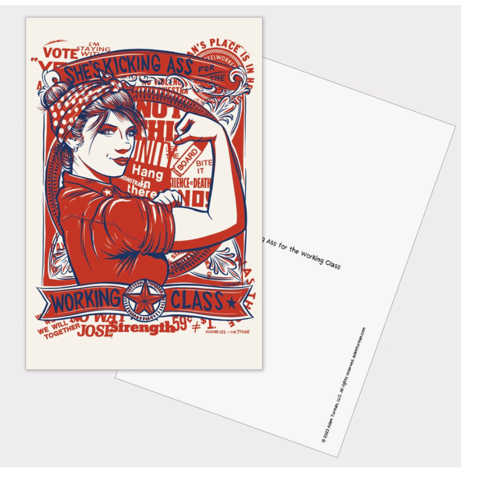 Adam Turman Artwork Post Card - She's Kicking Ass | Adam Turman Artwork