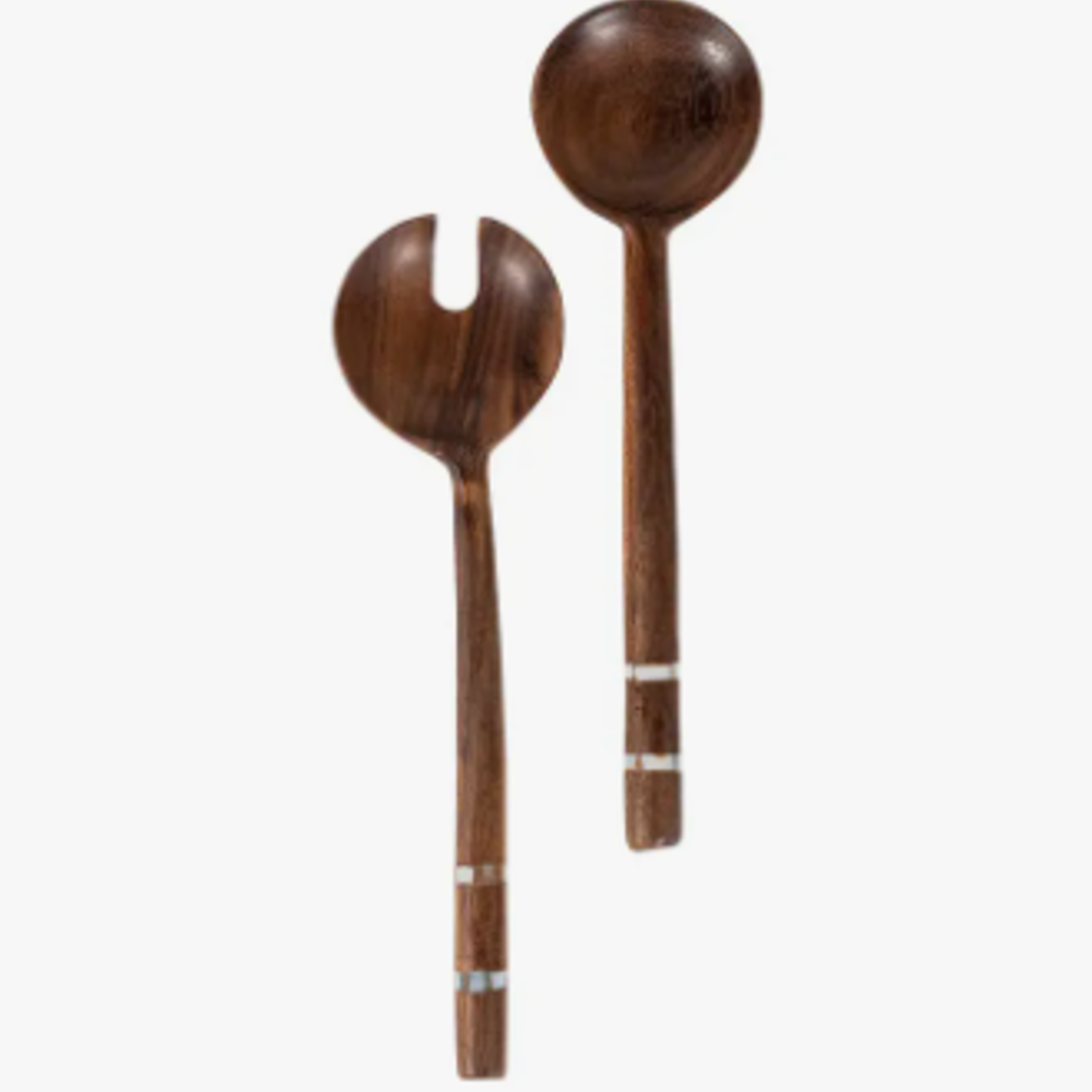 Ten Thousand Villages Salad Servers - Shell-Striped