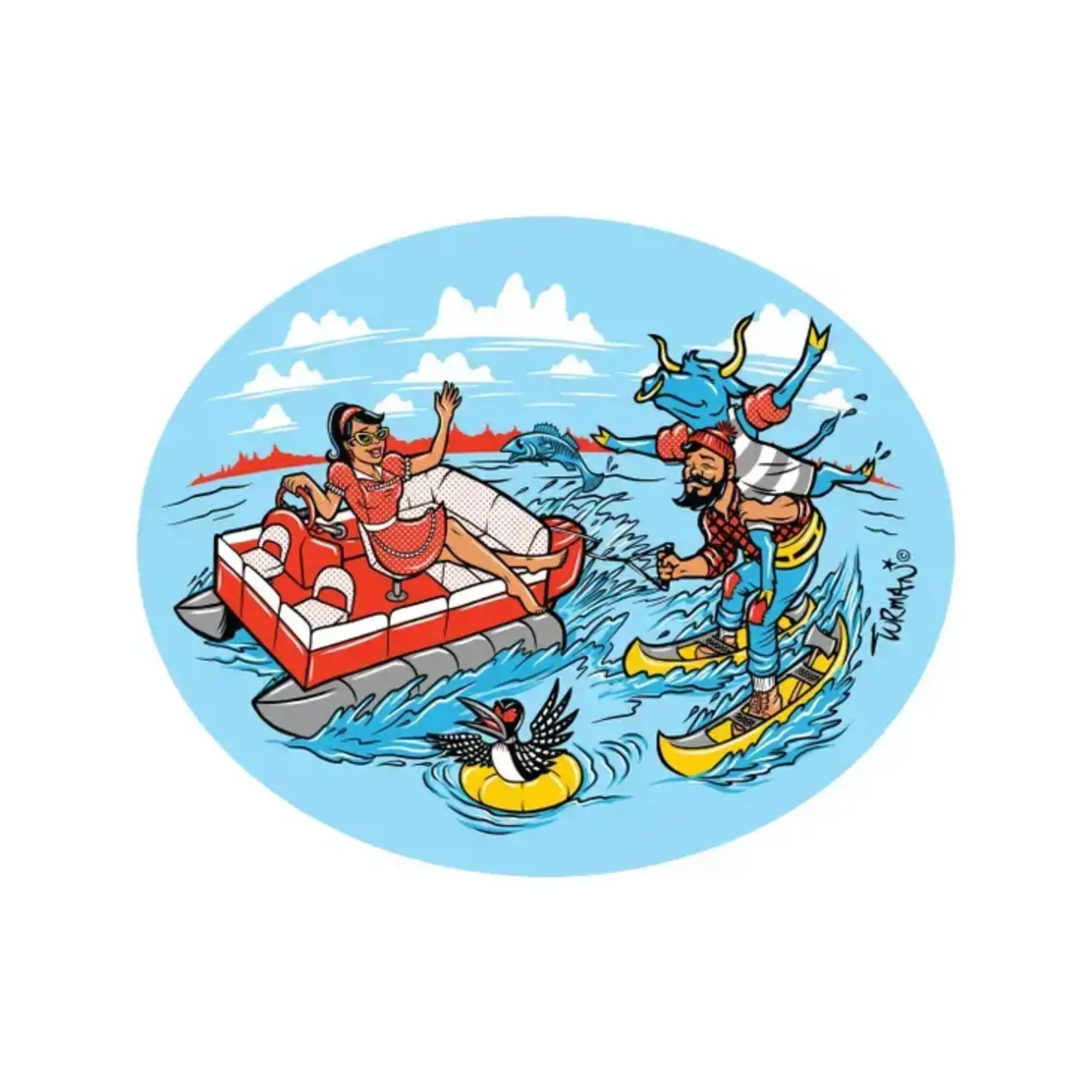 Adam Turman Artwork Pontoon Daze Sticker