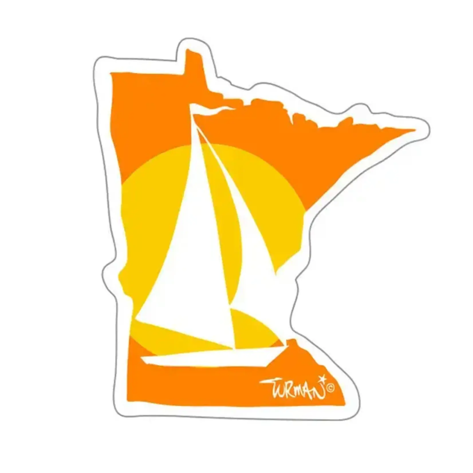 Adam Turman Artwork MN Sailboat Sticker | Adam Turman Artwork