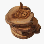 Naturally Med Olive Wood Rustic Coaster Set | Naturally Med
