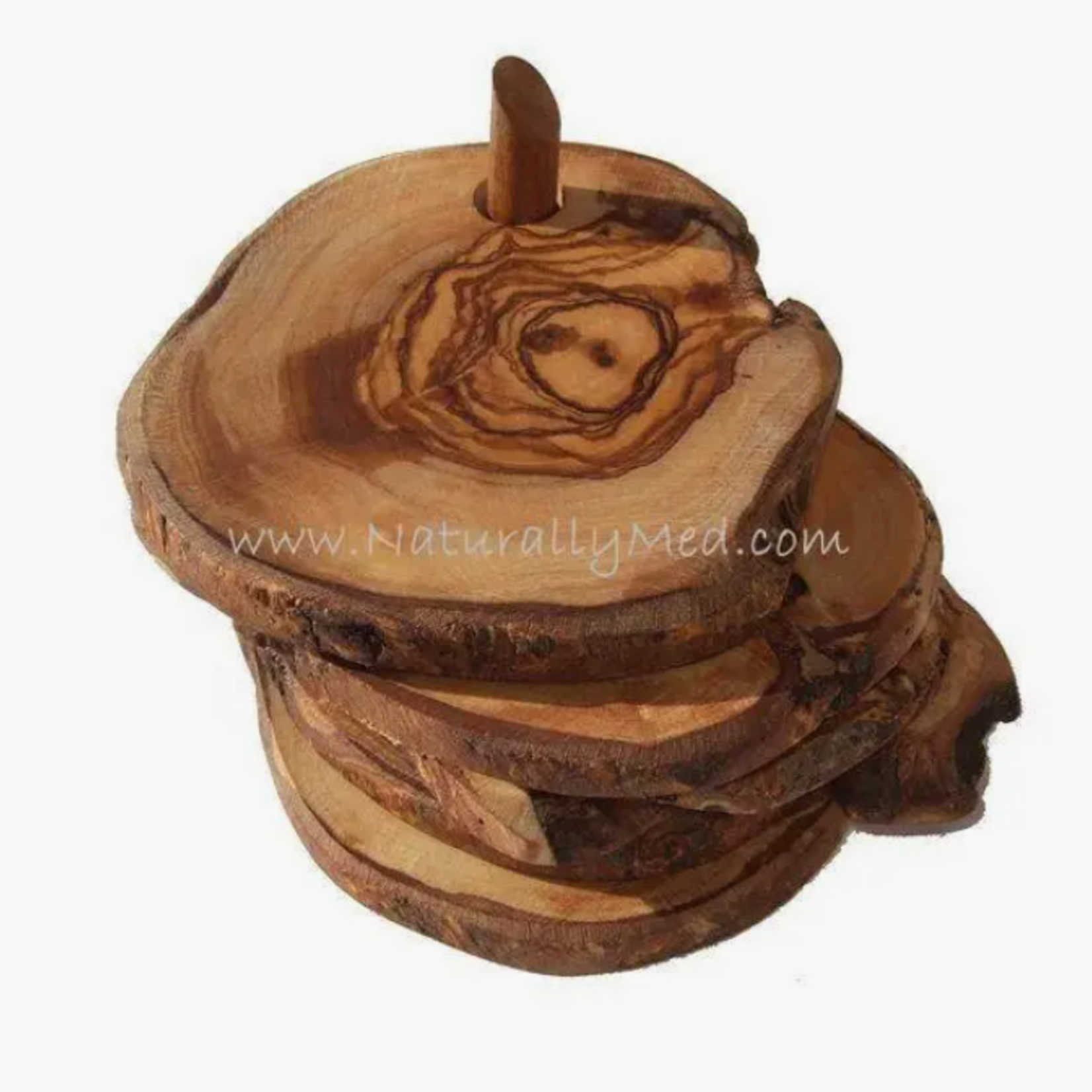 Naturally Med Olive Wood Rustic Coaster Set | Naturally Med