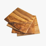 Naturally Med Olive Wood Square Coaster Set/4