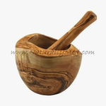 Naturally Med Olive Wood Mortar and Pestle 4.75"