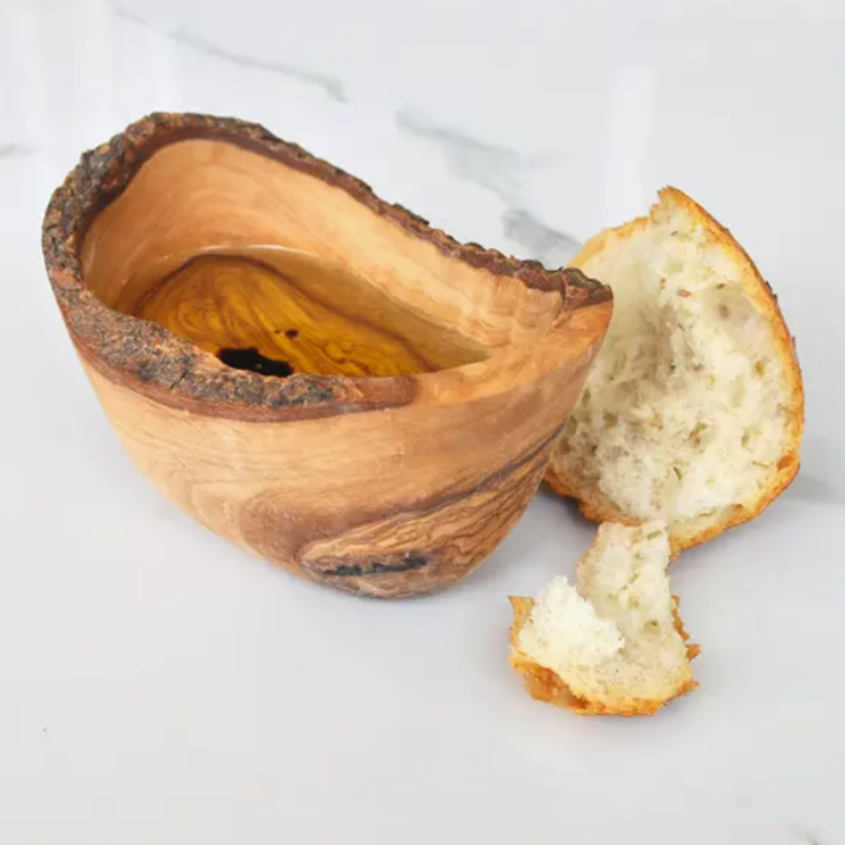 Naturally Med Olive Wood Dipping Bowl, Rustic | Naturally Med