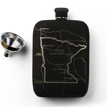 Well Told MN Map Pocket Flask 6oz - Matte Black | Well Told