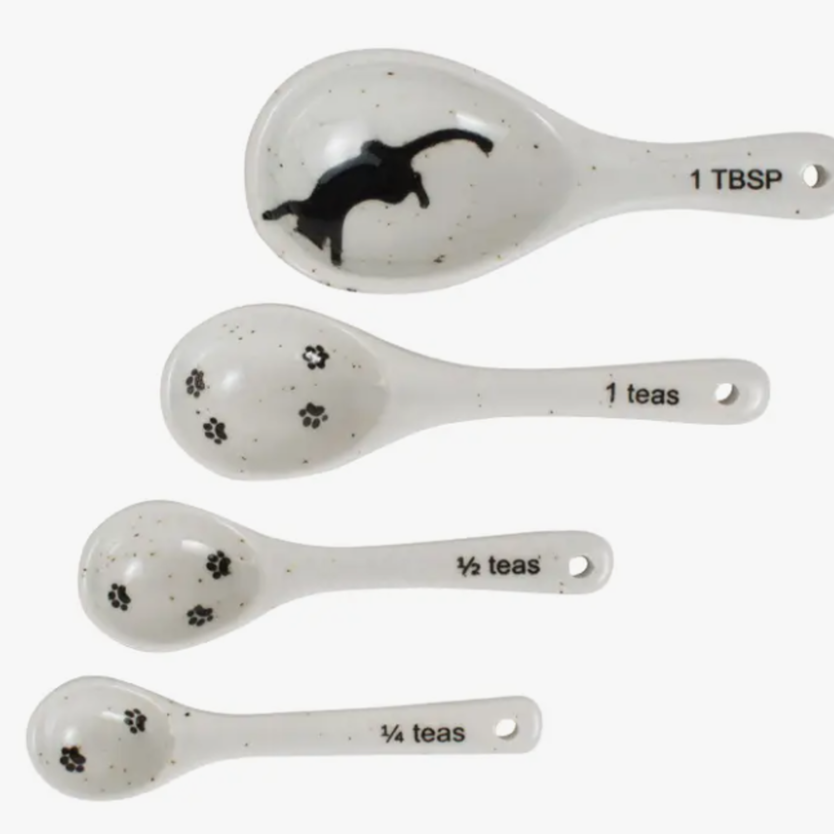 Ten Thousand Villages Handmade Kitty Prints Measuring Spoons