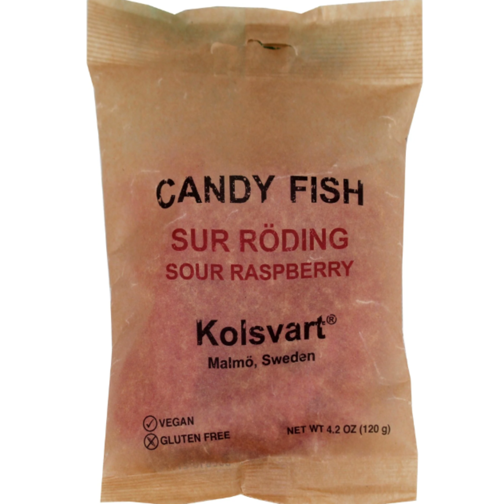 Great Ciao KOLSVART SourRoding Sour Raspberry candy fish, 4.2 oz