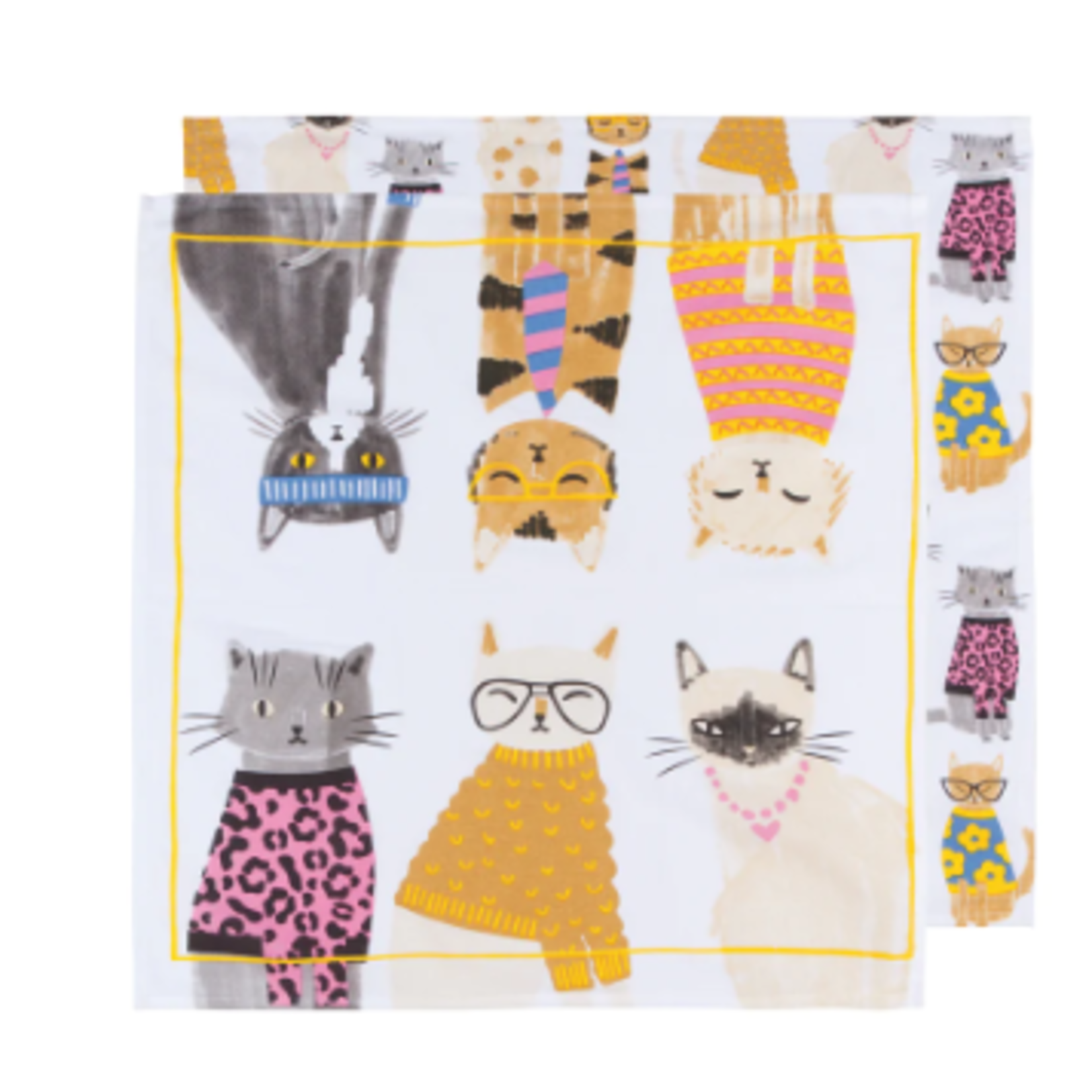 Now Designs Dishtowel Floursack Set/2 - Feline Fine