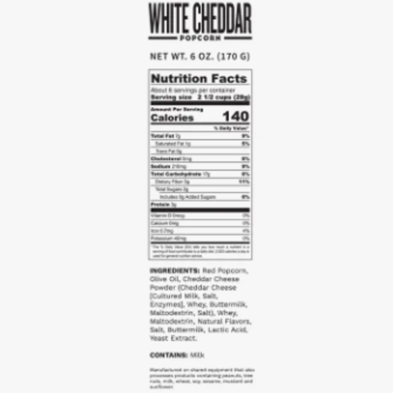 Pop Daddy Snacks Pop Daddy Popcorn - Real White Cheddar