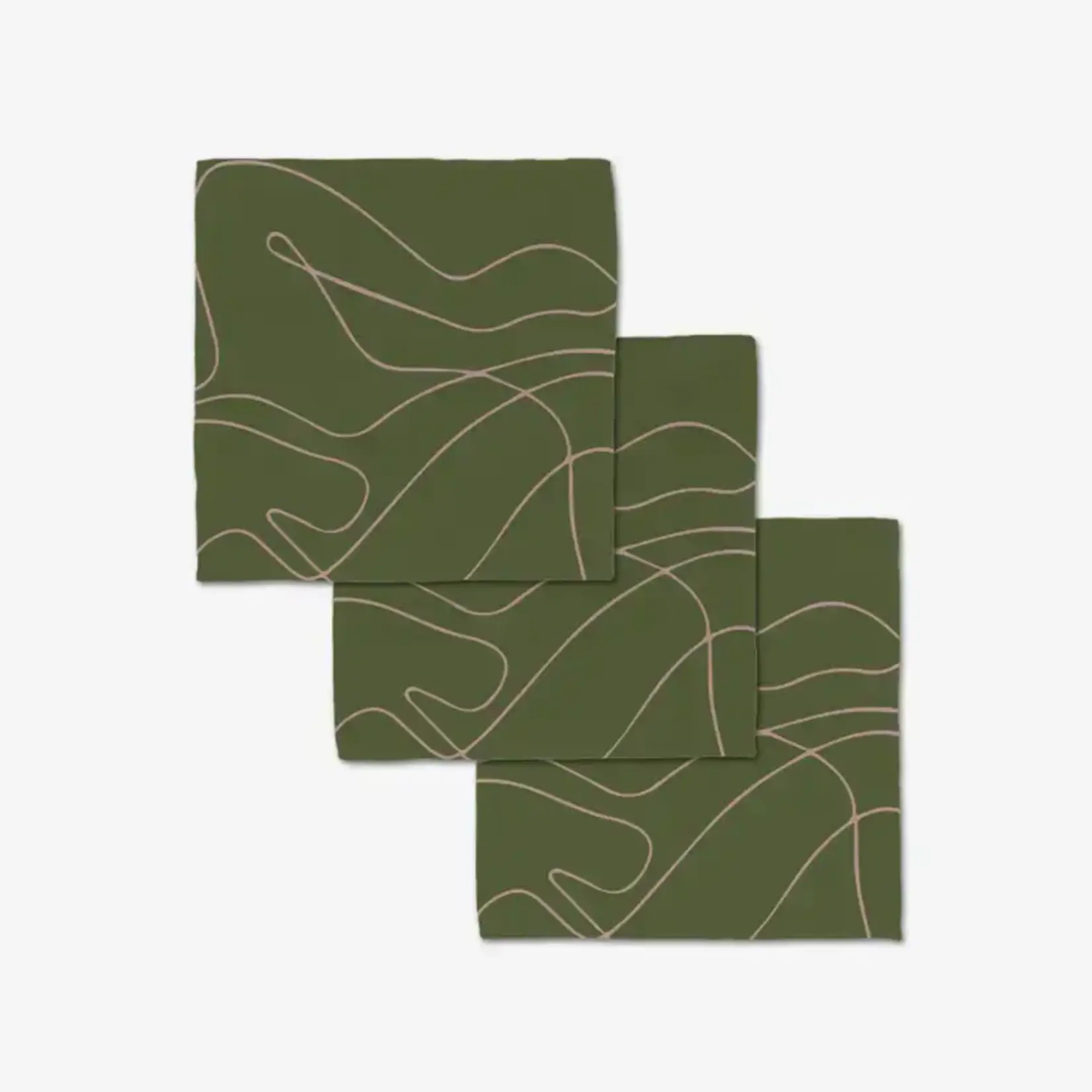 Geometry Olive Martini Luxe Washcloth Set | Geometry