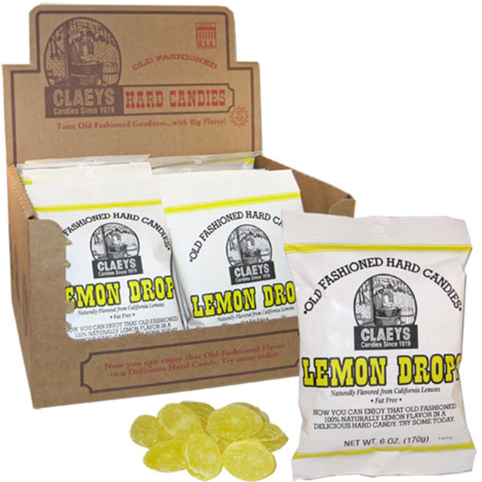 CLAEYS OLD FASHIONED HARD CANDY PEG BAG-LEMON DROP