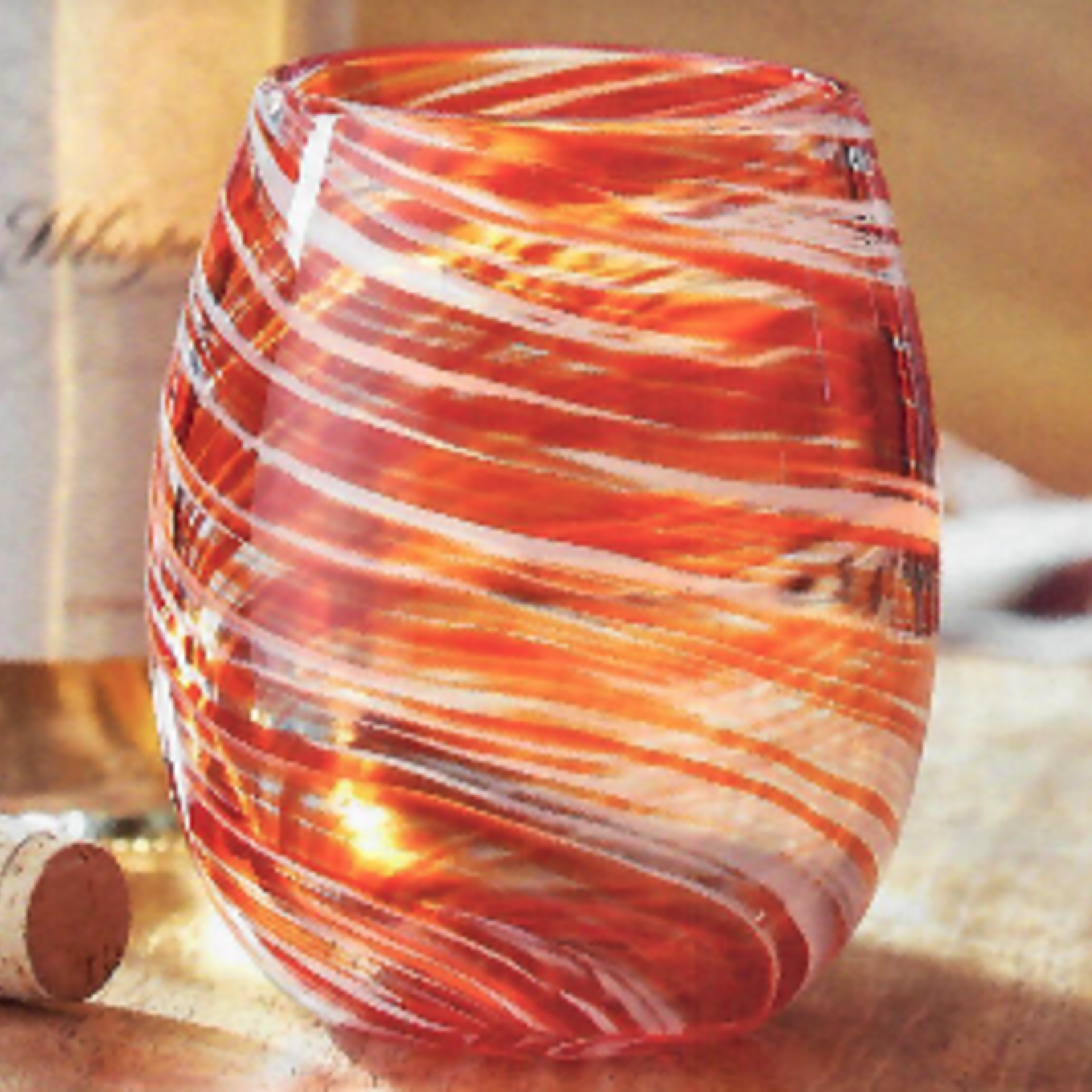 Tag Swirl Stemless Wine Glass Orange | Tag
