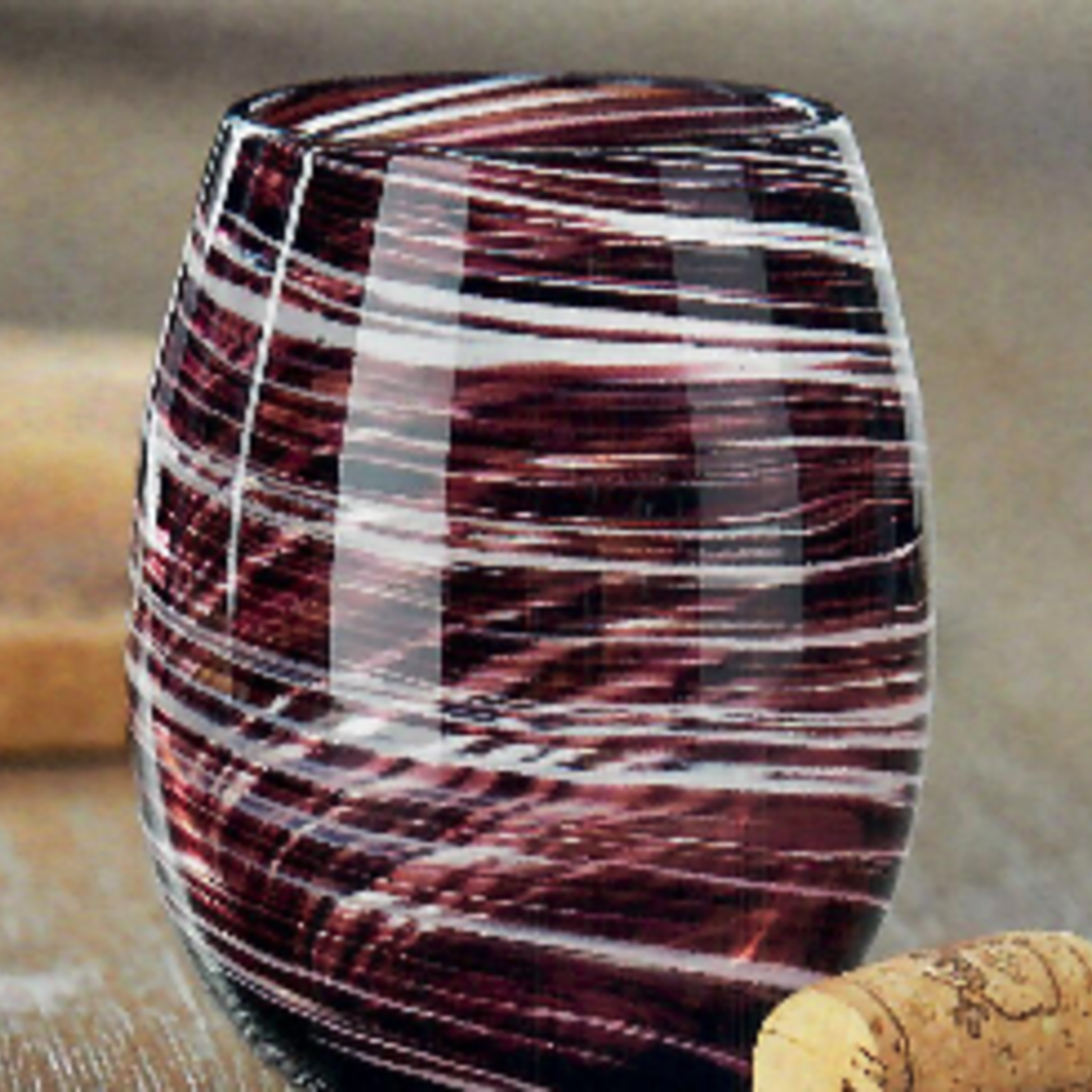 Tag Swirl Stemless Wine Glass Plum | Tag