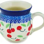 Polish Pottery Bubble Mug 12, Cherries | Polish Pottery