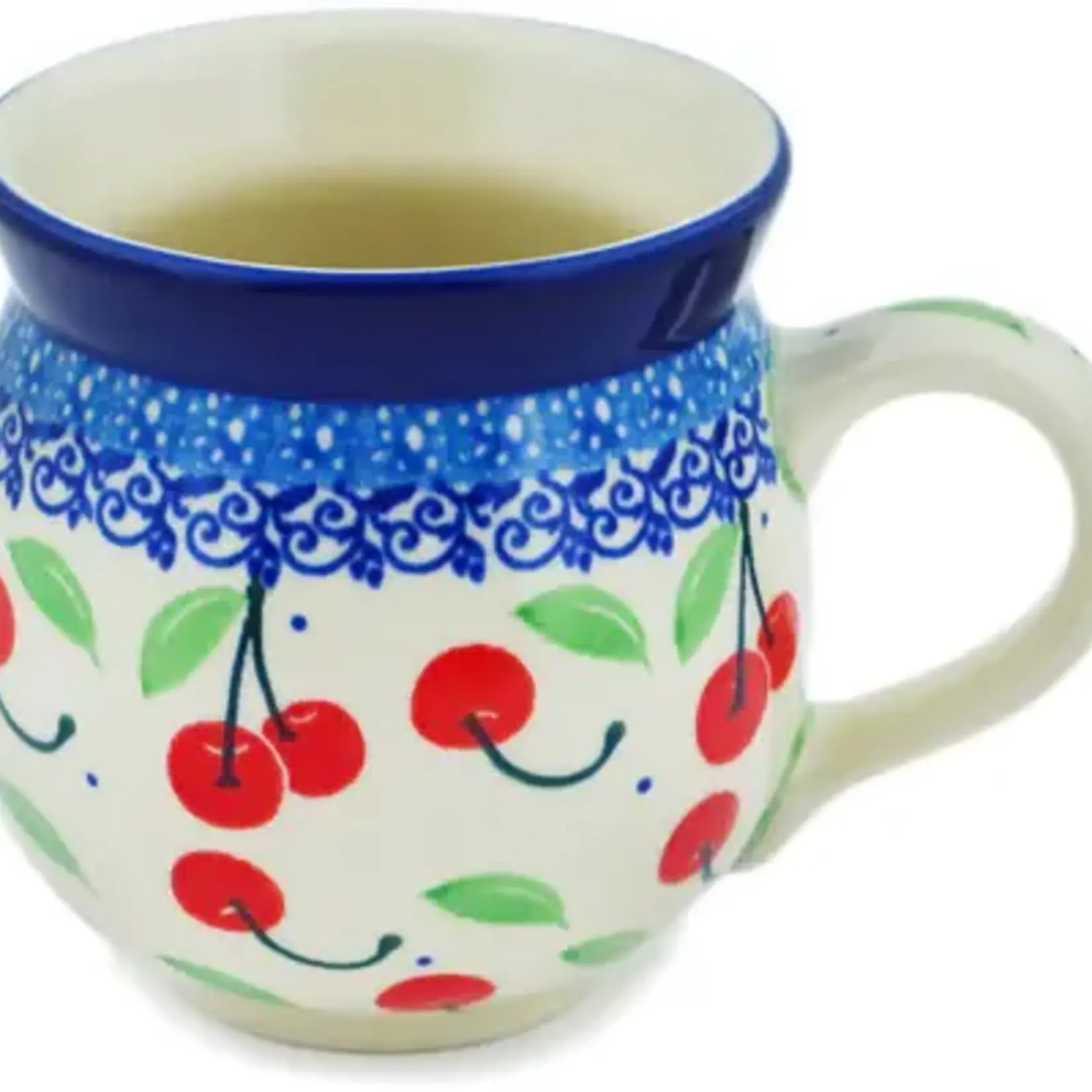 Polish Pottery Bubble Mug 12, Cherries | Polish Pottery