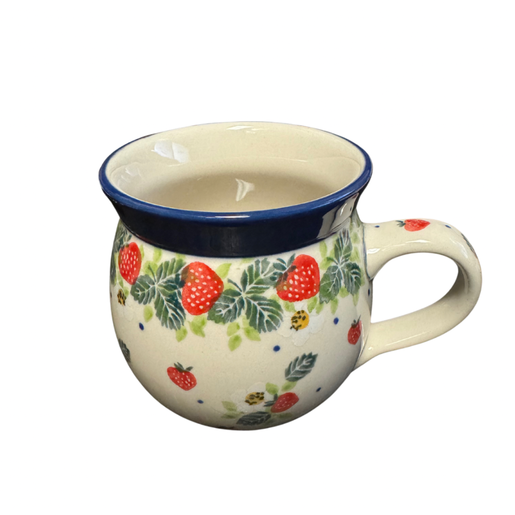 Polish Pottery Bubble Mug 12, Strawberries | Polish Pottery