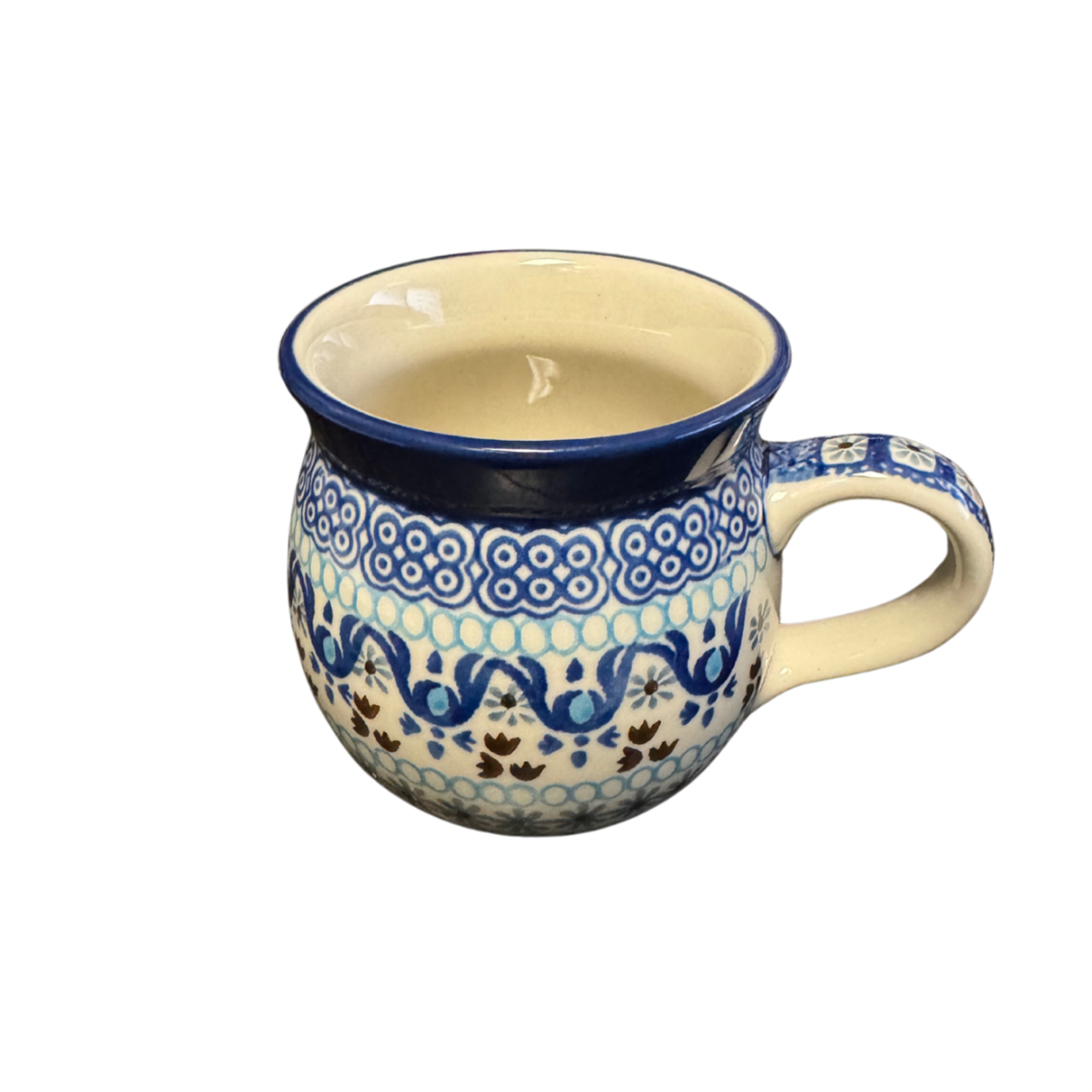 Polish Pottery Bubble Mug 12 oz, Brown | Polish Pottery