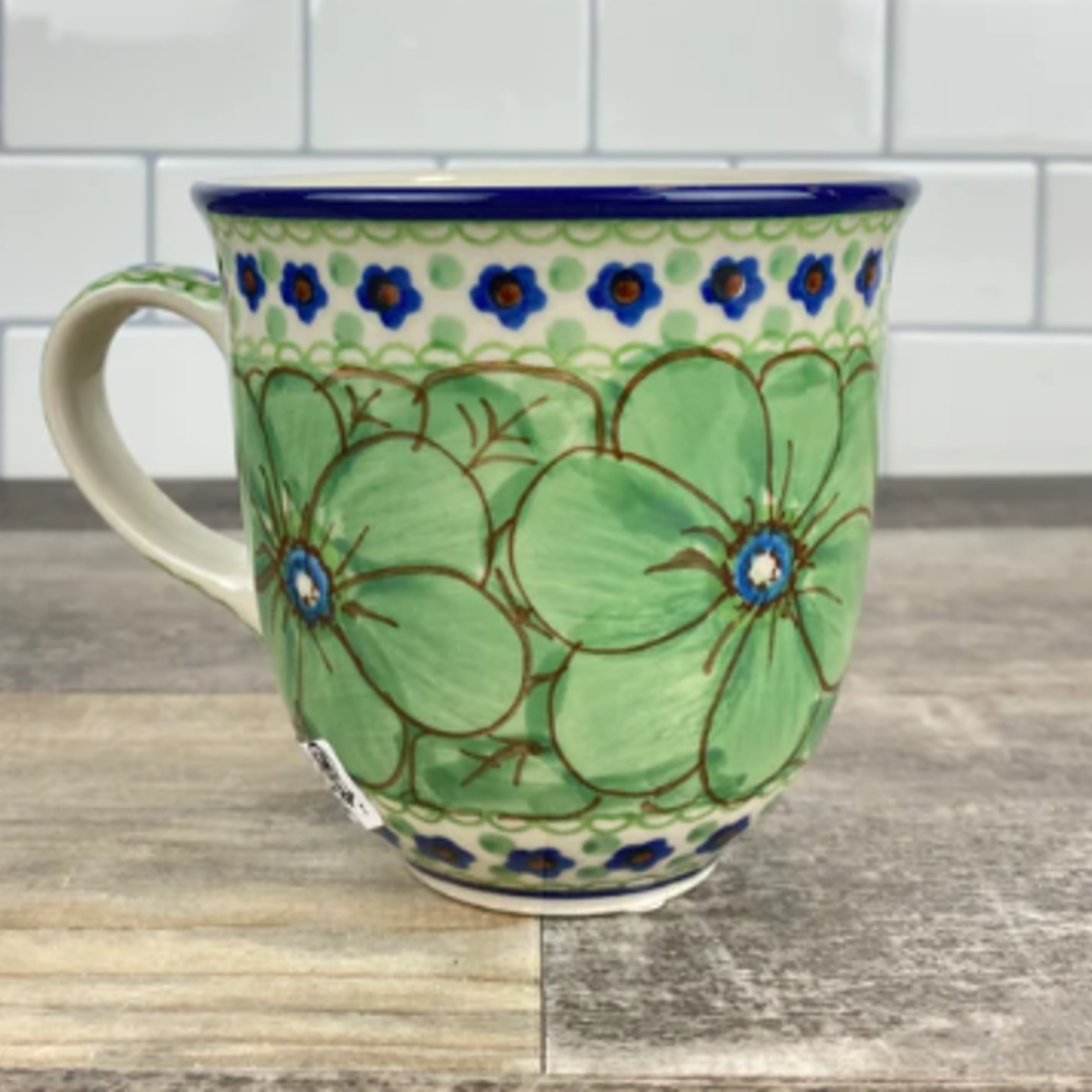 Polish Pottery Polish Teacup 10 oz - UNIKAT, Key Lime | Polish Pottery