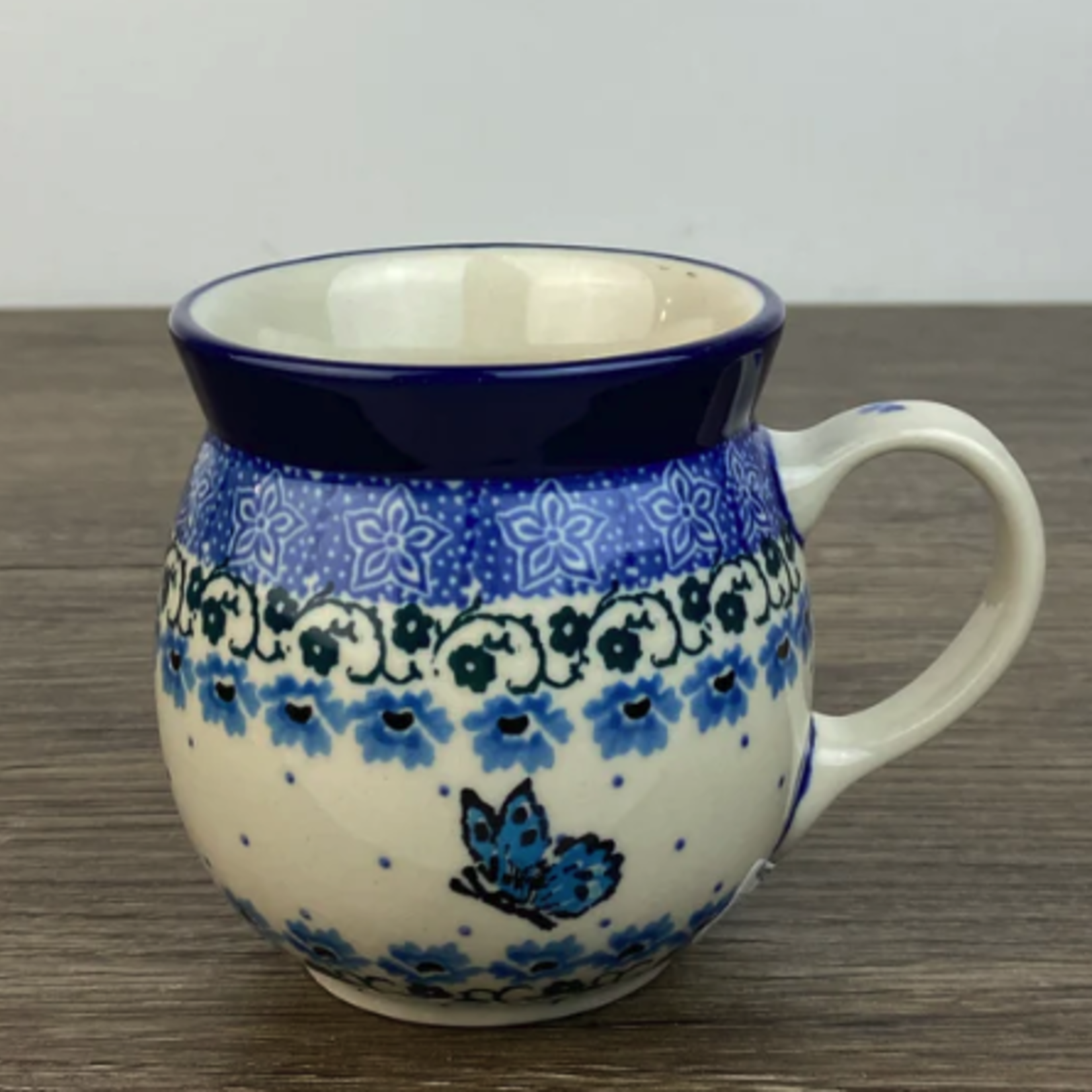 Polish Pottery Bubble Mug 7 oz, Butterfly | Polish Pottery