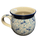 Polish Pottery Bubble Mug 12 oz, Dragonflies | Polish Pottery
