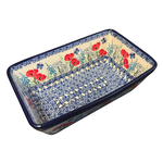 Polish Pottery Loaf Baker, Red Flower | Polish Pottery