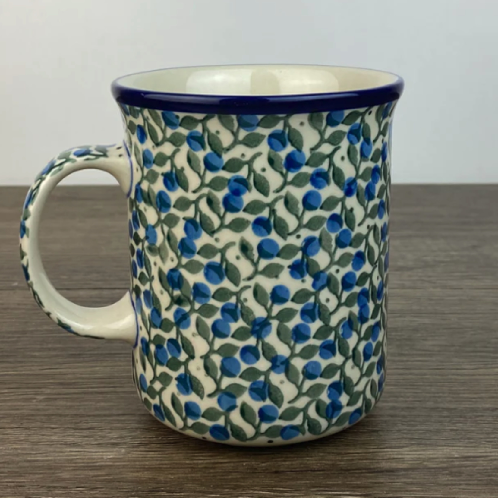 Polish Pottery Polish Straight Mug 14oz, Small Berries | Polish Pottery