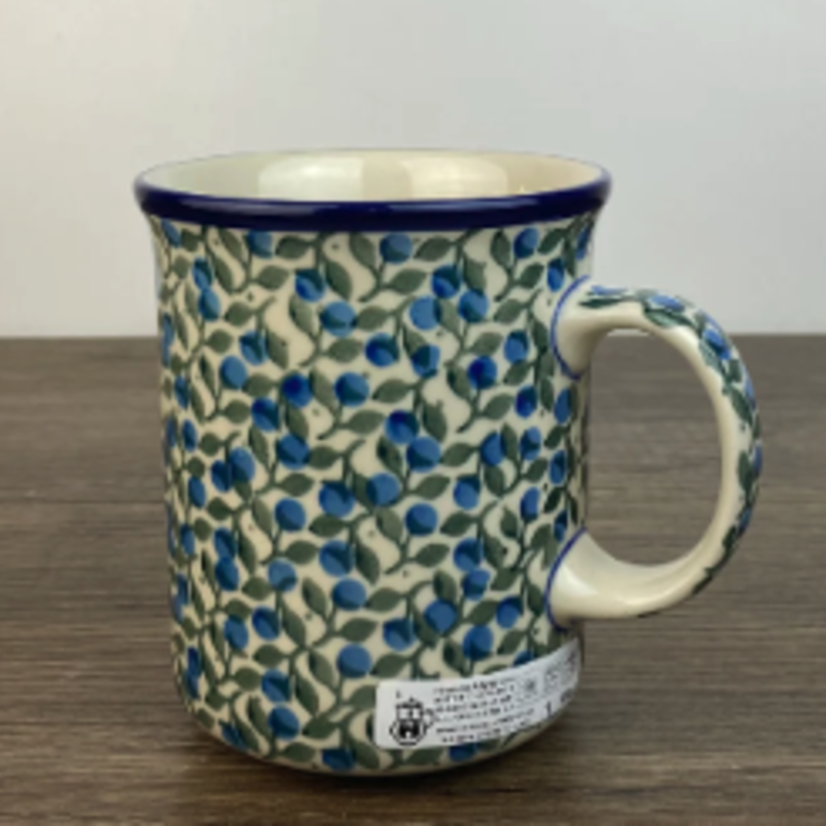 Polish Pottery Polish Straight Mug 14oz, Small Berries | Polish Pottery