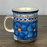 Polish Pottery Polish Straight Mug 8oz UNIKAT, Big Blues | Polish Pottery