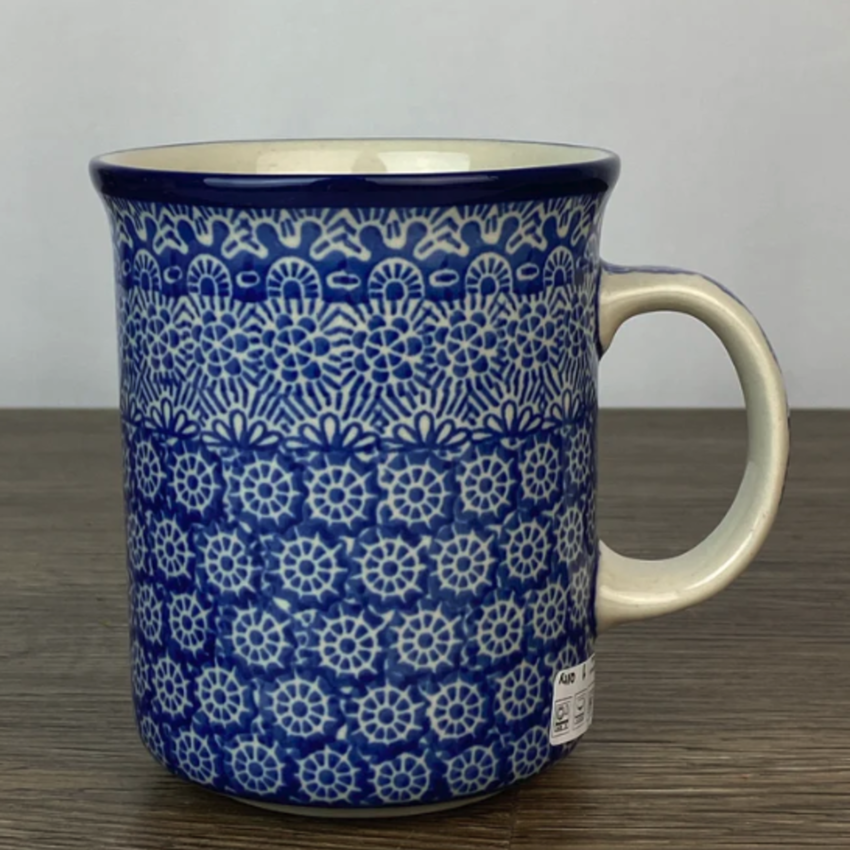 Polish Pottery Polish Straight Mug 14oz, Spindles | Polish Pottery