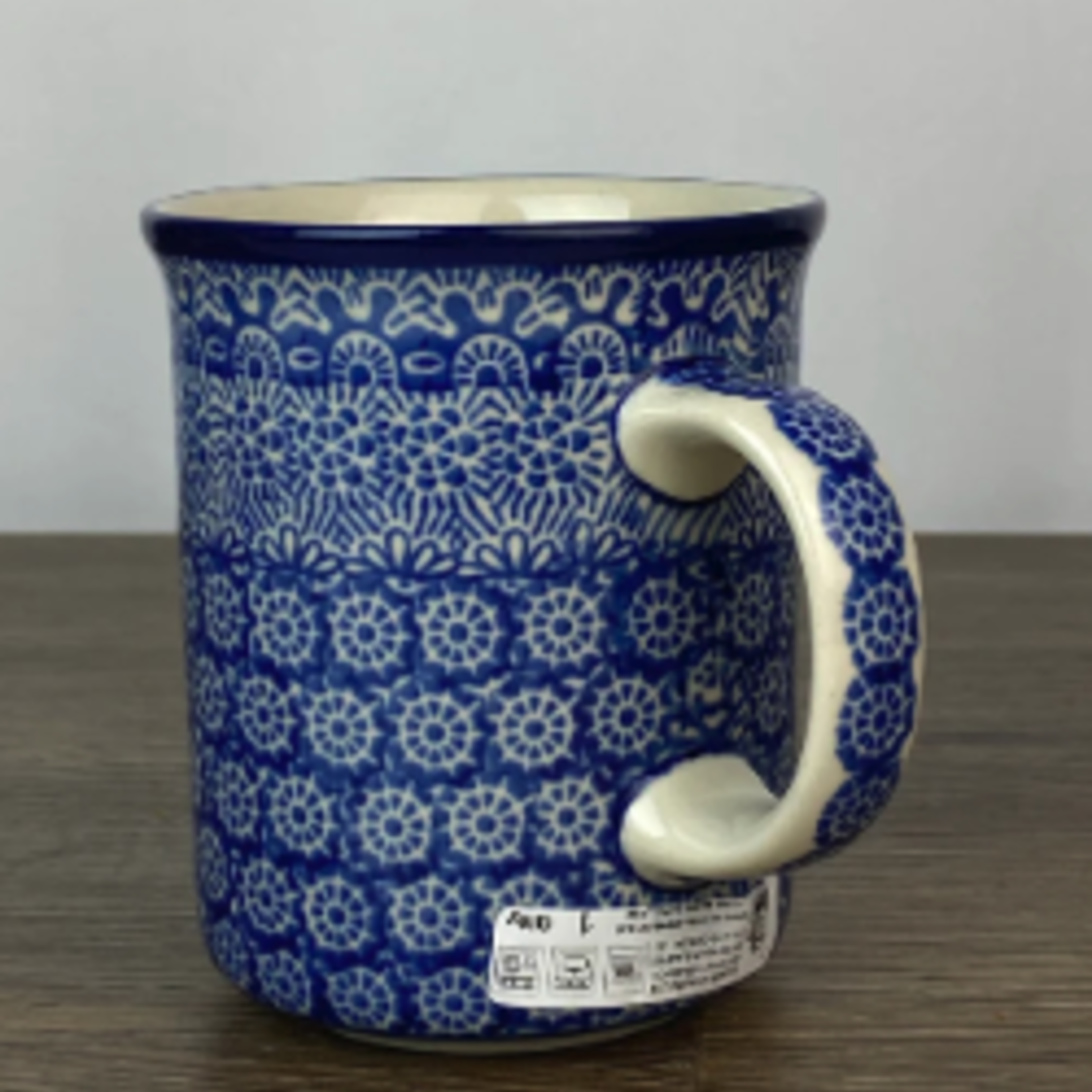 Polish Pottery Polish Straight Mug 14oz, Spindles | Polish Pottery
